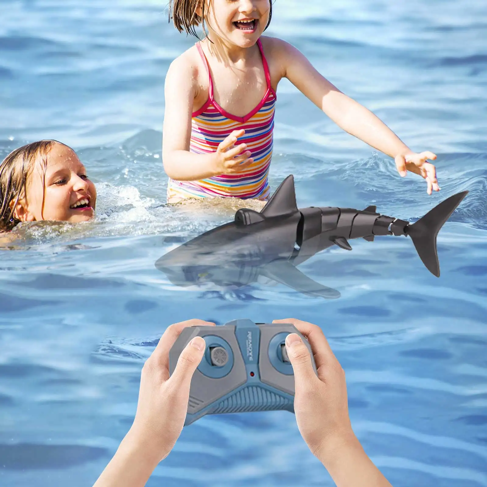 60 X 60cm Remote Control Toys For Boys Kids 1:18 Scale High Simulation For Pool Fish Toys With Light & Spray Water Function For