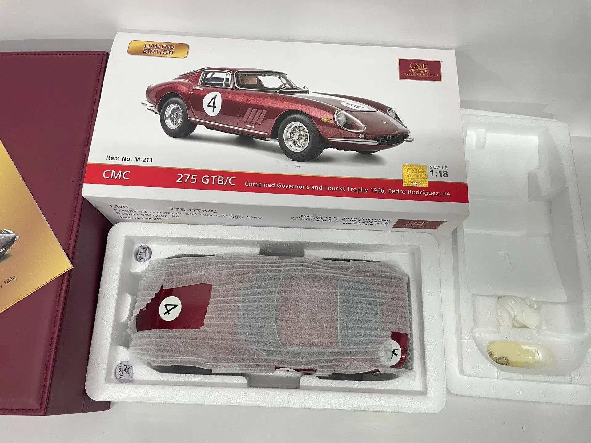 CMC 1:18 275 GTB/C 1966 #4 Simulation Limited Edition All Open Alloy Metal Static Car Model Toy Gift
