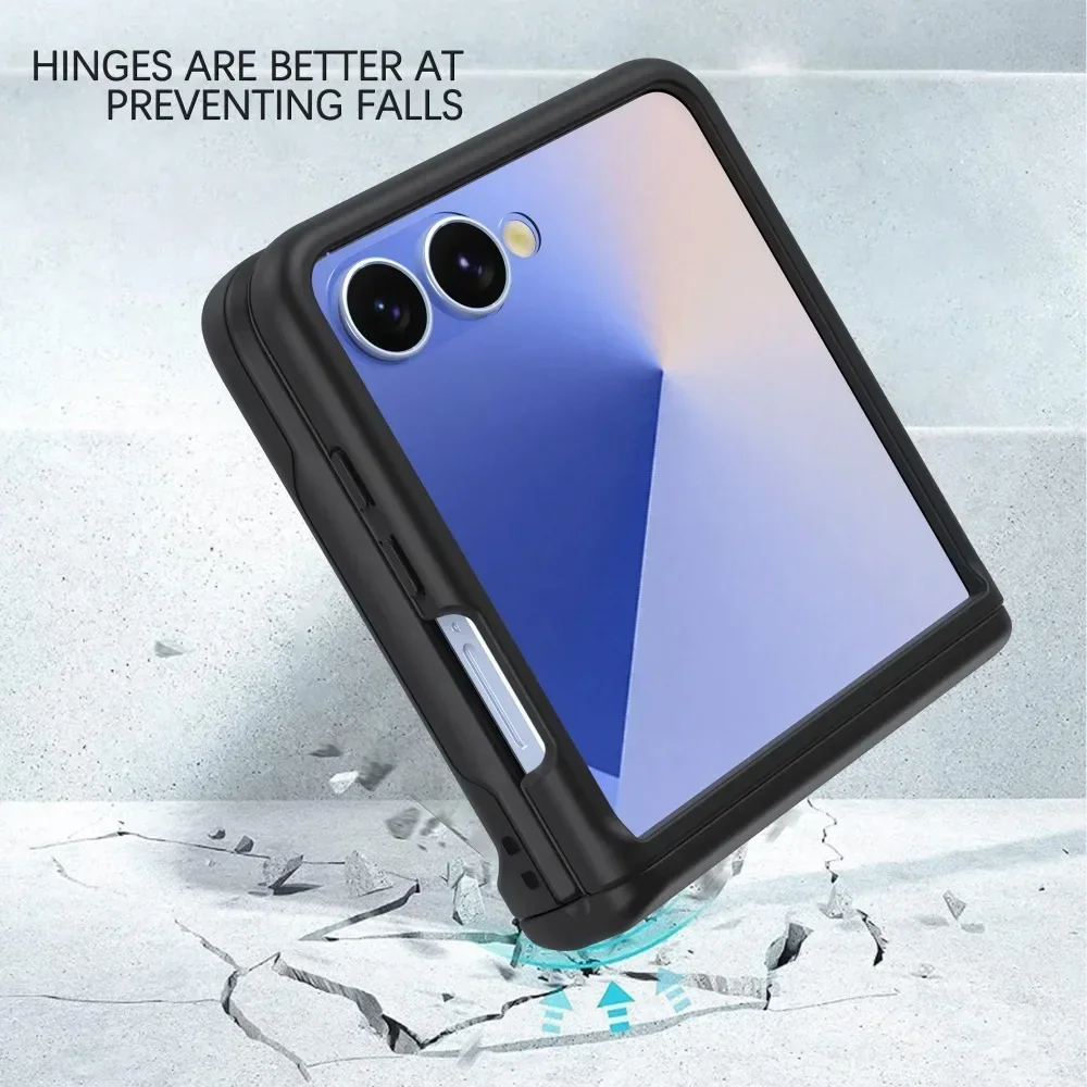 Kartenhalter-Handyhülle mit Hautgefühl und Hartschale für Samsung Galaxy Z Flip8 7 6 5 Flip 5G mit Scharnierschutz und Ständerfunktion – Detail 10