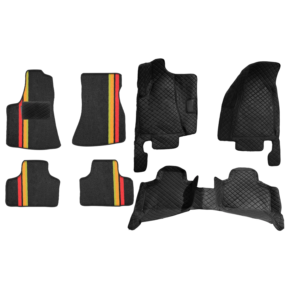 Alfombrillas para coche con bolsillos, doble capa de cuero PU, alfombra para Audi A8 2019 2020 2021 2022 2023 2024 2025 –actualmente D5/4N 5se