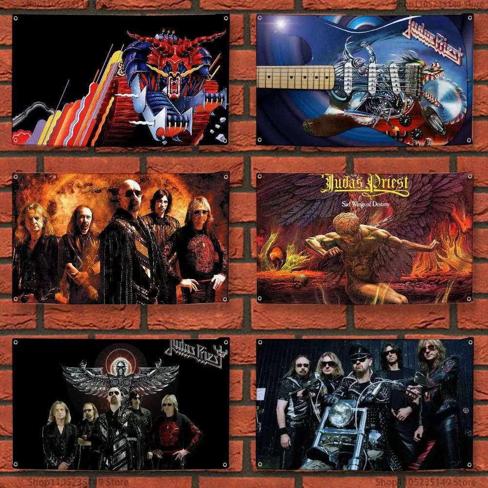 

J-Judas P-Priest Flag Tapestry Wall Hanging Sassy Aesthetic Decoration Dorm PartyBackdrops Cloth