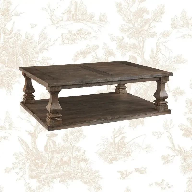 Solid wood rural traditional coffee table, off the shelves for home decoration