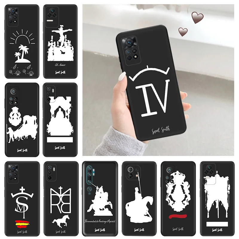 Soft Case for Redmi Note 11S 10S A3 10C 10A Xiaomi 14 11T Pro 10T 10 11 Lite White Roman Knight Alphabet Black Phone Cases Cover