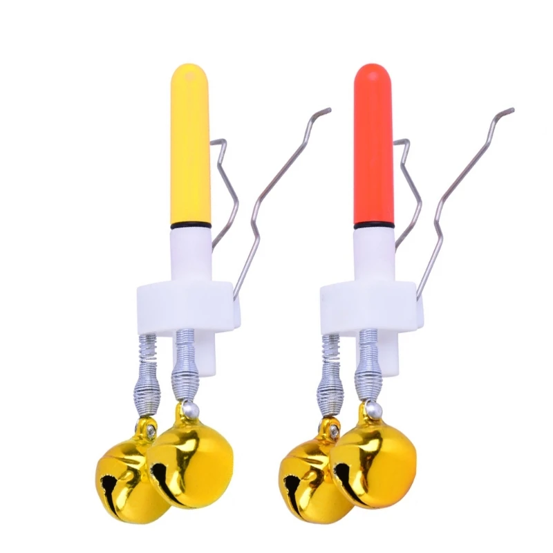 Fishing Rod LED Light Clip with Twin Bells Rings, Bites Alarm, Night Fishing Rod, Fish Bites Baits Alarm