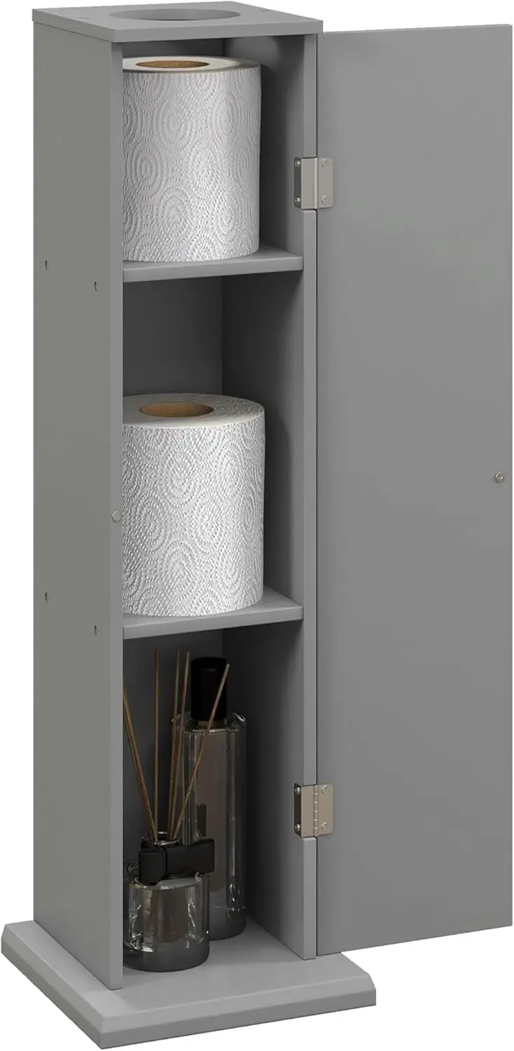 

Шкаф для туалетной бумаги, небольшой угловой напольный шкаф для ванной комнаты с дверцами и полками, тонкий органайзер для хранения в ванной.