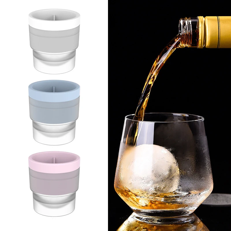 Whiskey Silicone Round Ice Hockey Mold Maker Large Spherical Ice Cube Ice Tray Grinder Suitable for Bar Home Kitchen Supplies