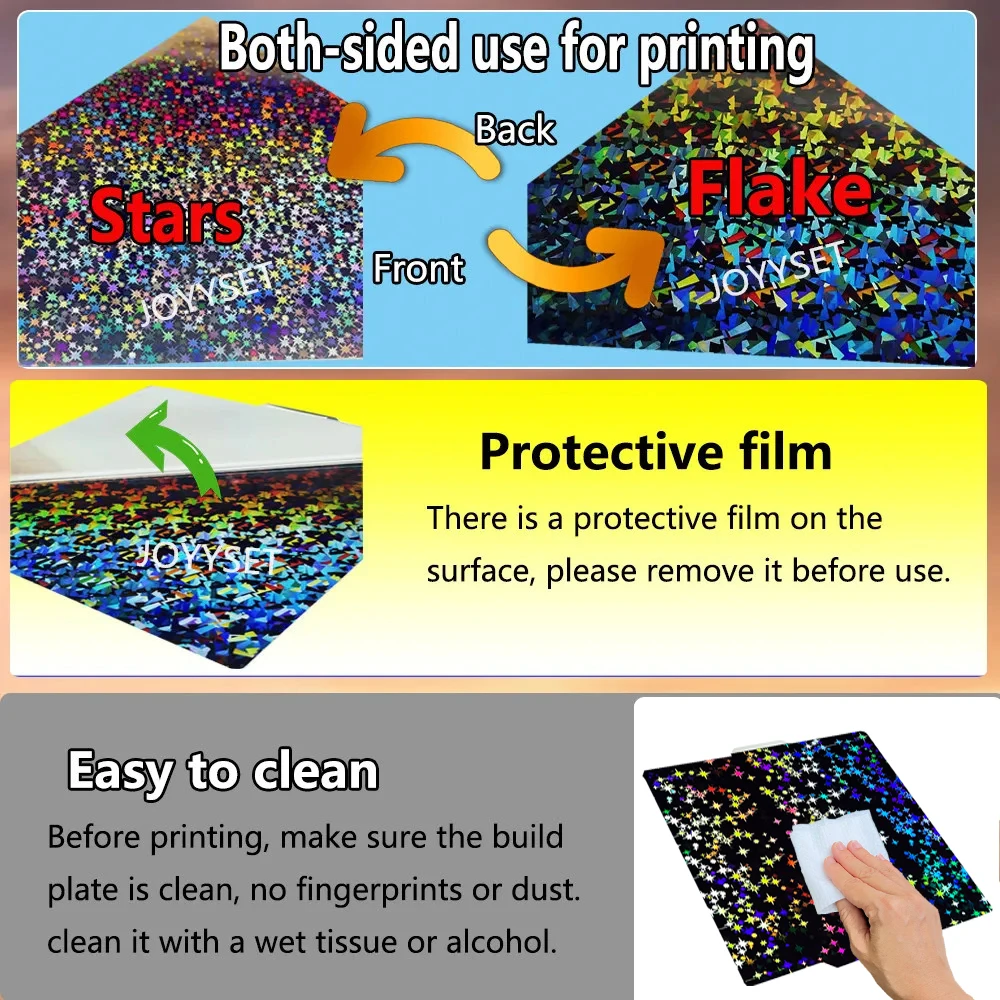 For Bambu lab X1C P1P P1S A1 X1 Build Plate Smooth Textured PEI Sheet Double Side PEO PET Sheet for Bambu Lab X1 Carbon Heat Bed