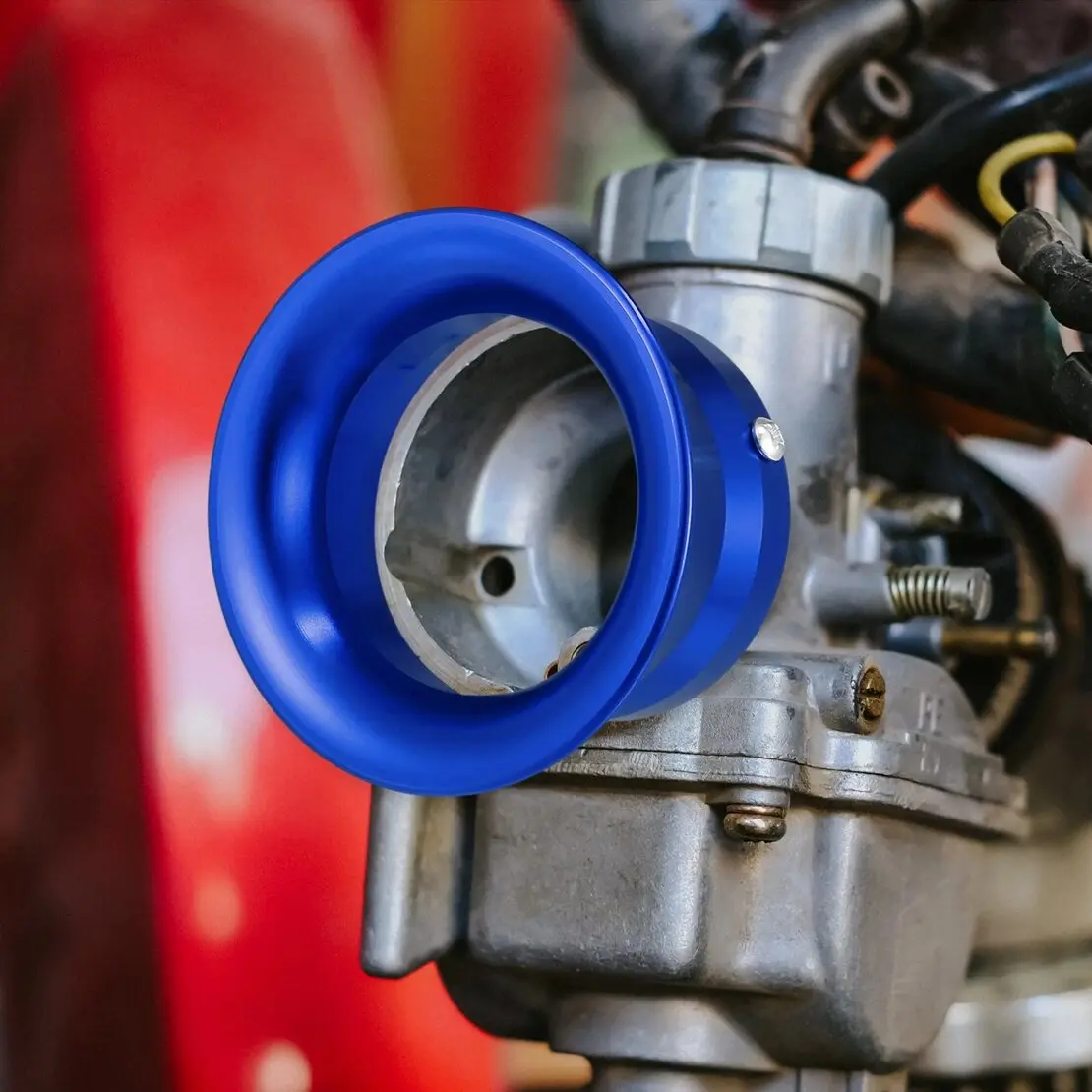 Blue 55mm Motorcycle Velocity Stack Carb Carburetor Air Filter Funnel Trumpet Horn Cup fit for Medical Cosmetic Device