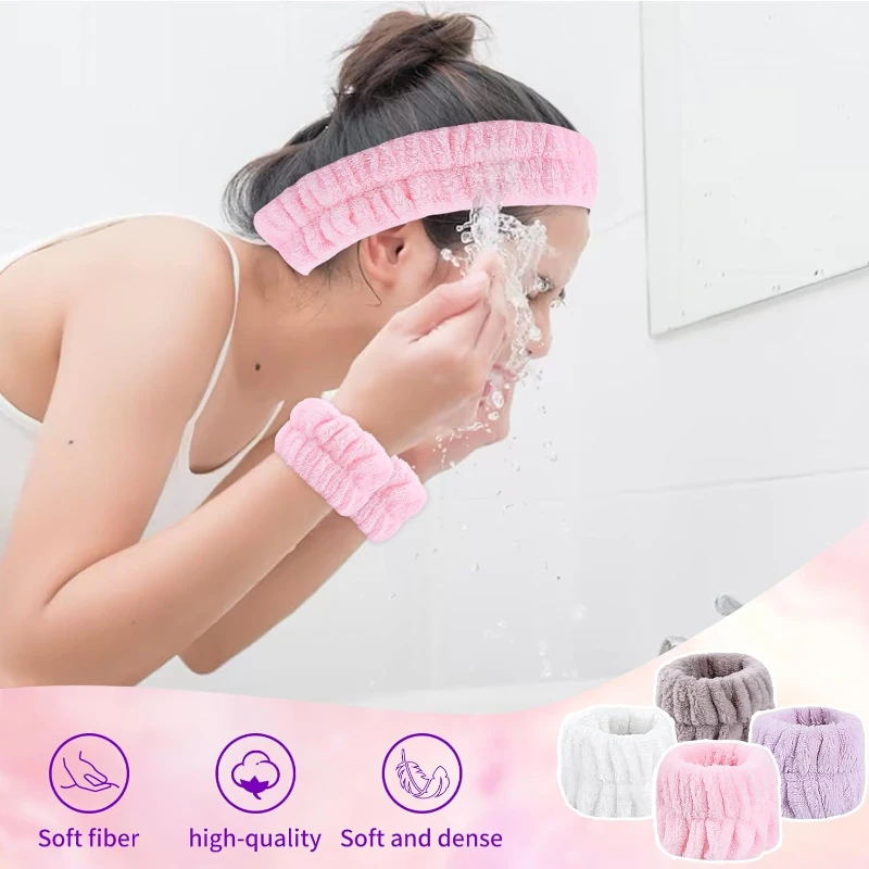 2 Pieces Bathroom Oversleeve Wrist Band Washing Absorbent Wristband Reusable Face Washing Absorbent Wrist Bathroom Accessories