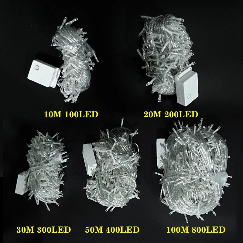 LED جارلاند سلسلة أضواء 10 متر 30 متر 50 متر 100 متر شجرة عيد الميلاد الزفاف الديكور مقاوم للماء الجنية ضوء داخلي في الهواء الطلق 220 فولت الاتحاد الأوروبي مصباح #5