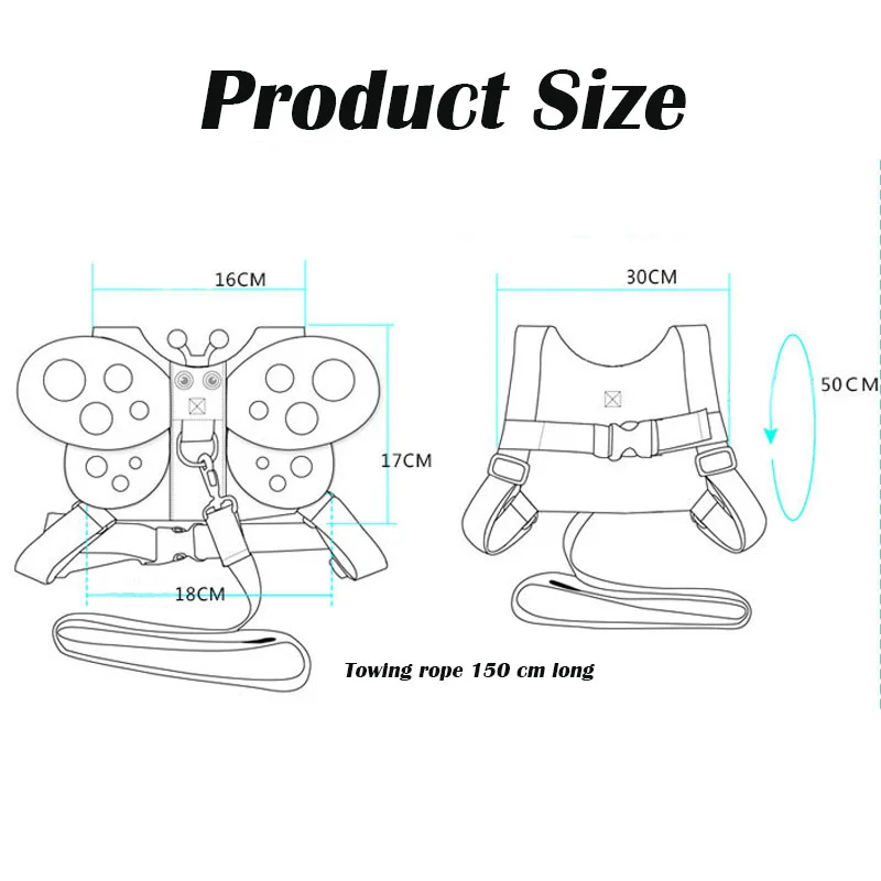 Arnés con correas para niños pequeños, pulsera de seguridad para caminar, mochila para niños pequeños, lindo cinturón de correa auxiliar para niños y niñas