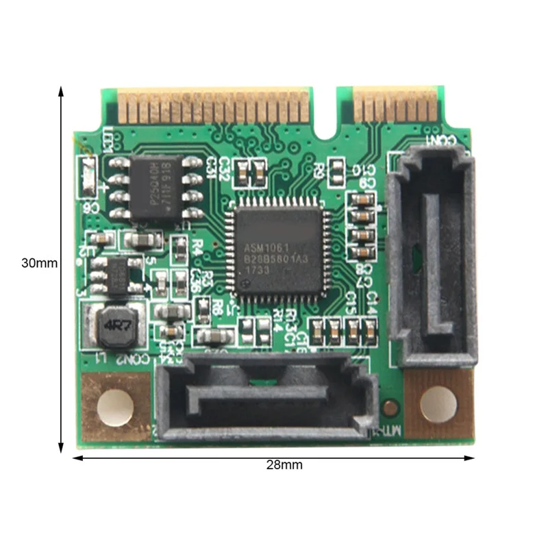 Abts-mini 2 portas pci-e pci para sata 3.0 6gbps conversor adaptador de expansão de disco rígido conversor placas cartão para windows