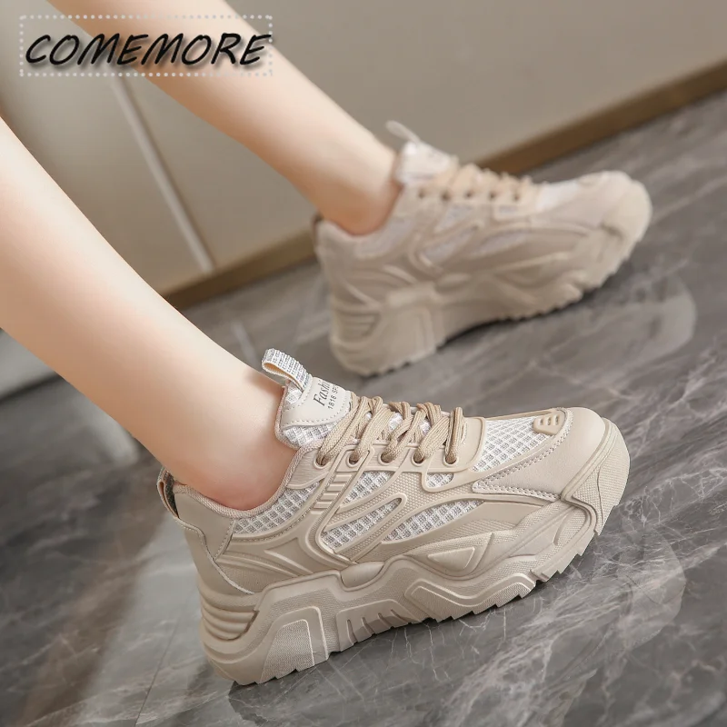 Women Shoes 2024 Thick Bottom Chunky Sneakers Fashion Casual White Black Ladies Shoes Platform Sneaker Woman‘s Zapatillas Mujer