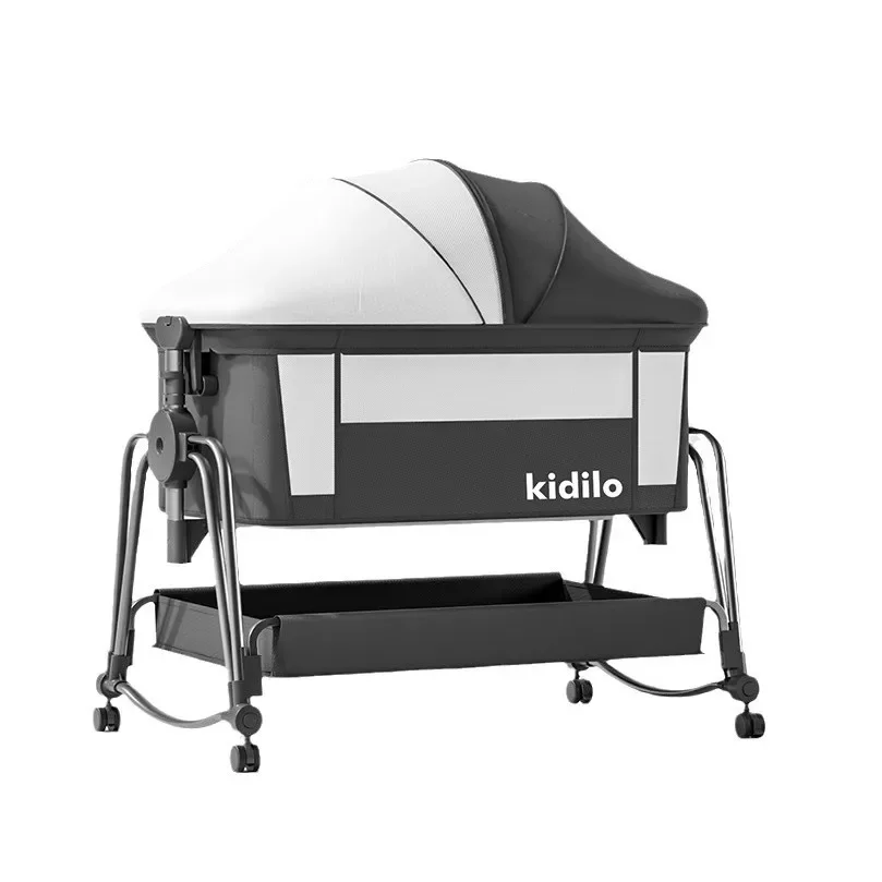 #Portable Baby Crib, Foldable Adjustable Height Infant Bed, Baby Bassinet, Travel Cot for Newborns, 2-in-1 Baby Bed