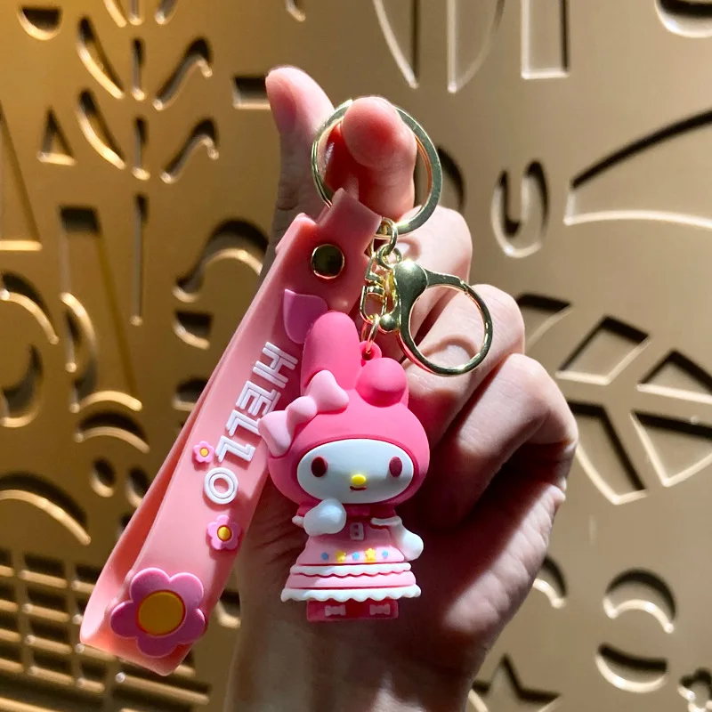 Sanrio Cartoon Keyring Toy Figure for Child Girls Boys Schoolbag Pendants Women Birthday Party XMAS Gifts