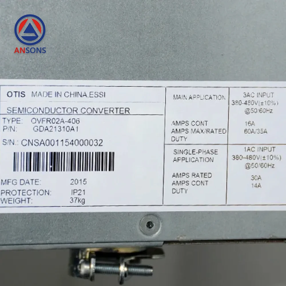 OVFR02A-406 OTIS Elevator Drive Inverter Ansons Elevator Spare Parts