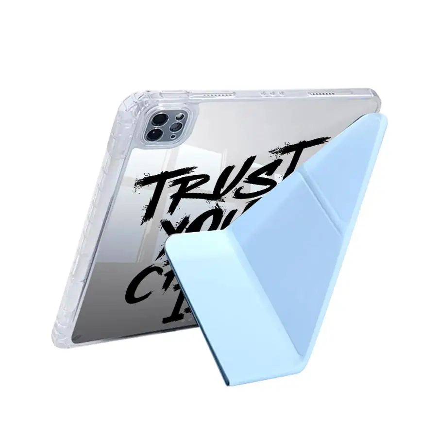 Letter Printing Holder Cover Tablet Case For iPad Mini 6 7 Pro 11th 10th 9th 8th 12 Air 4 5 M3 M2 M4 11inch Pro 2025 Y-Fold