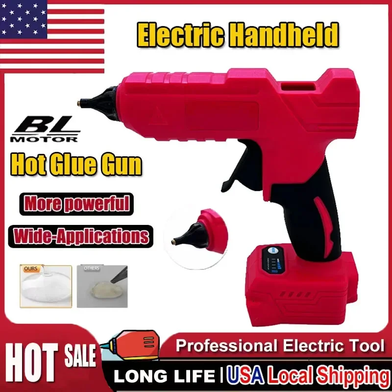 

Milwaukee 18V Battery Cordless Electric Handheld Hot Glue Gun Repair DIY Tool Hot Melt Welding Hot Air Gun Anti-scald Nozzle