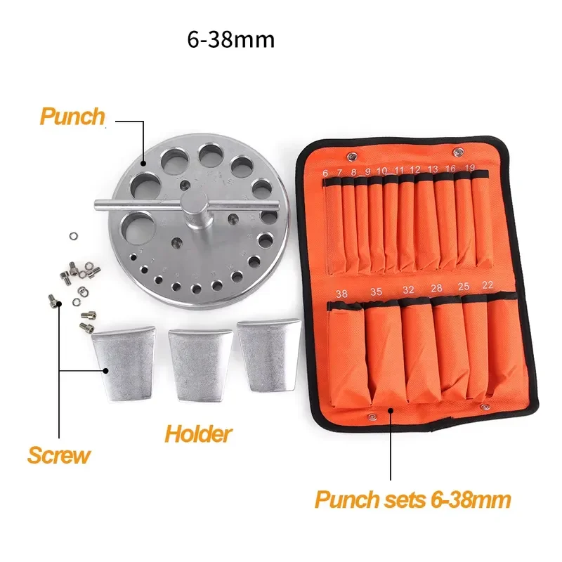New Arrival Top Quality 16PCS Jewelry Tools Jewellers Cutter Hole 16 Punches Tool Sheet Metal Circular Punch Disc with Hammer