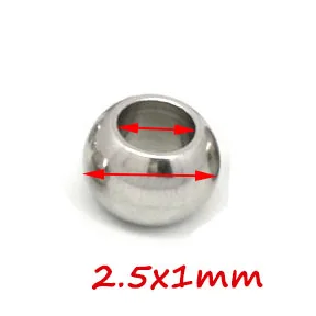 100 Stück 2 mm-12 mm Edelstahlperlen Europäische Kugelperlen mit Großem Loch für Schmuckherstellung DIY Armband Halskette