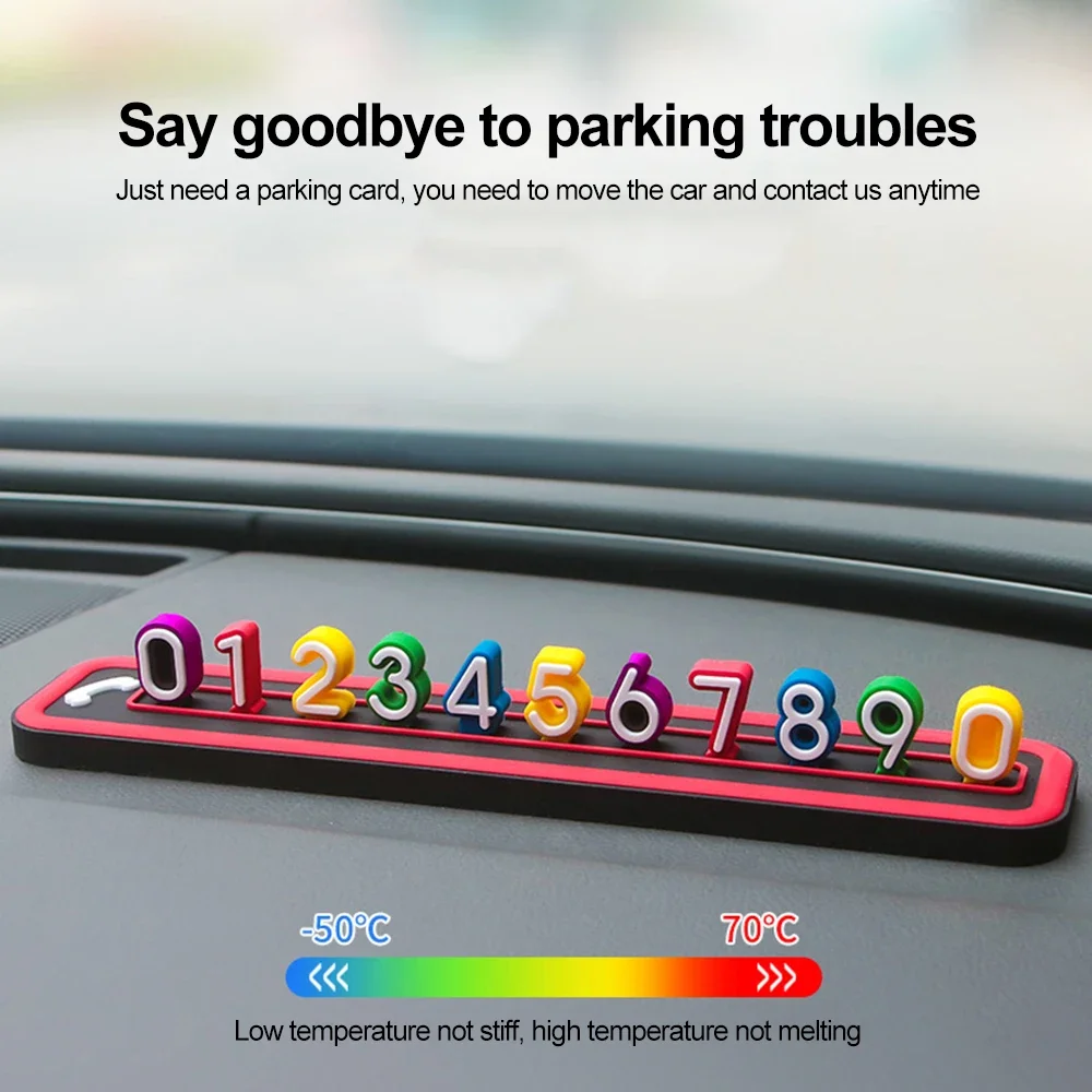 4D Car Phone Number Sign Plate Telephone Number Stickers Plate Temporary Stop Sign Car Parking Number Phone Number Plate