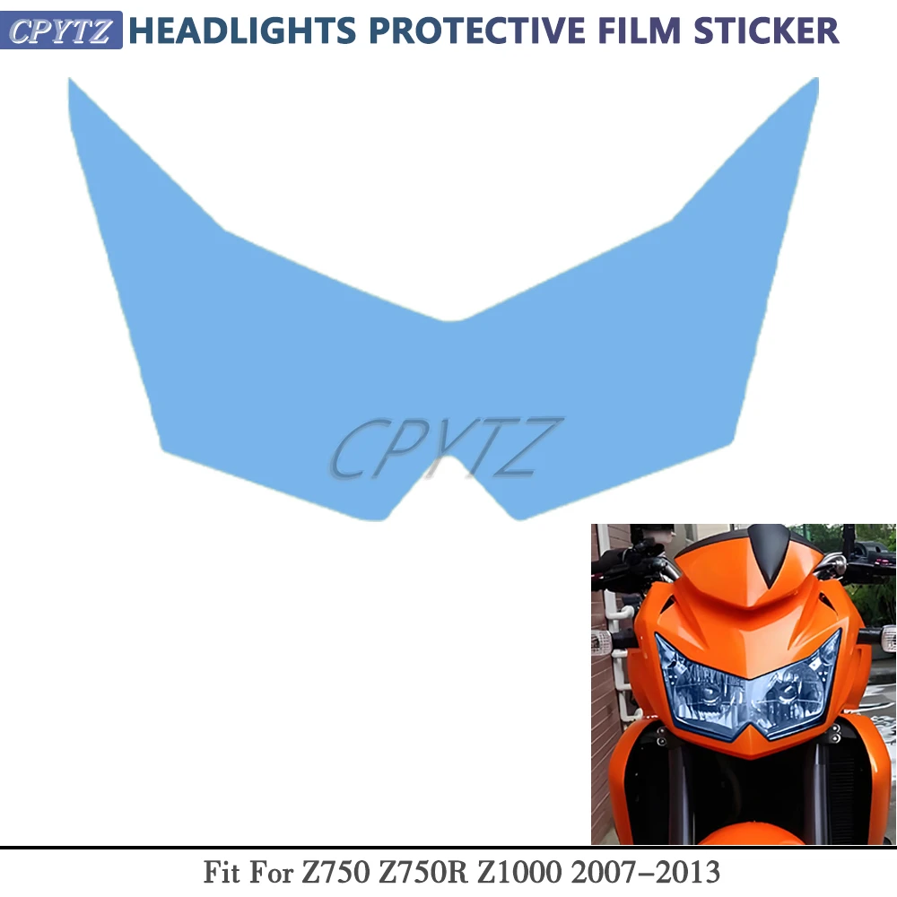 Подходит для Z750 Z750R Z1000 2007-2013, прозрачная, устойчивая к царапинам защитная пленка для фар, наклейка, аксессуары для мотоциклов