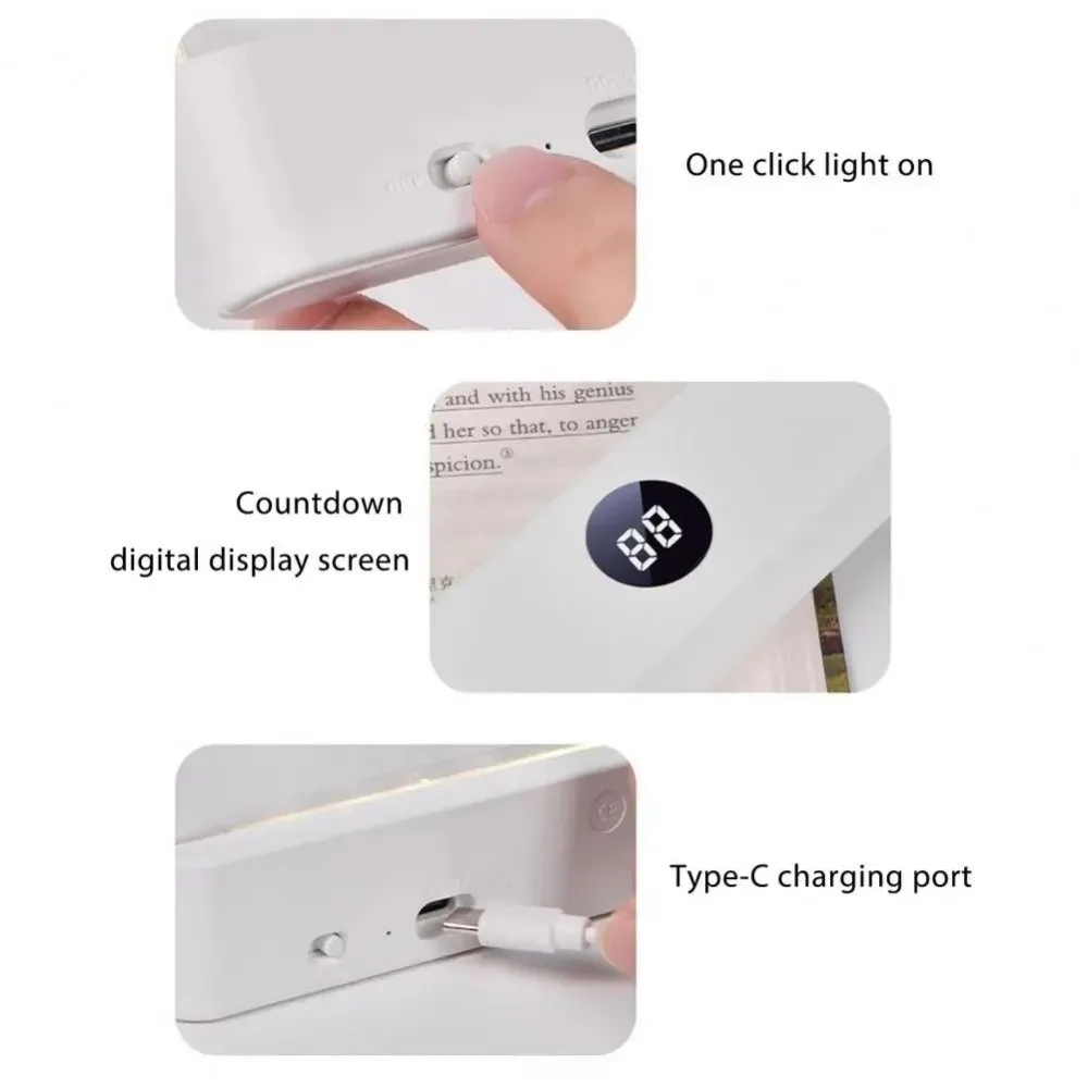 

Eye-Caring Design LED Panel Book Light USB Rechargeable Dimmable Panel Clear LED Flat Light 3 Colors Light Timer Function