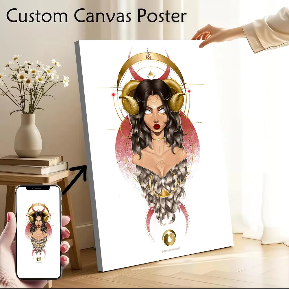 Aries Canvas Wall Art Poster Custom Wall Paintings Personalized Photo Printing for Decor Living Room Decoration Bedroom Painting