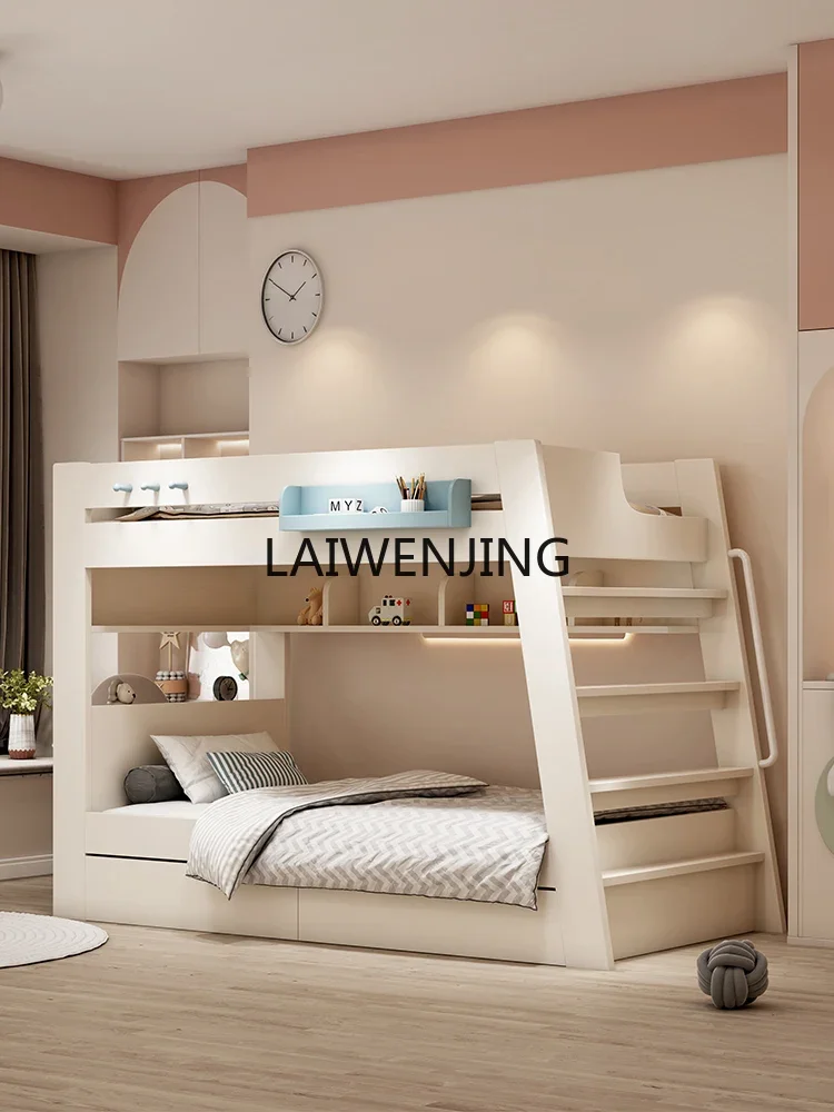 LYN children's bed upper and lower bunk beds of the same width, staggered high and low child and mother beds