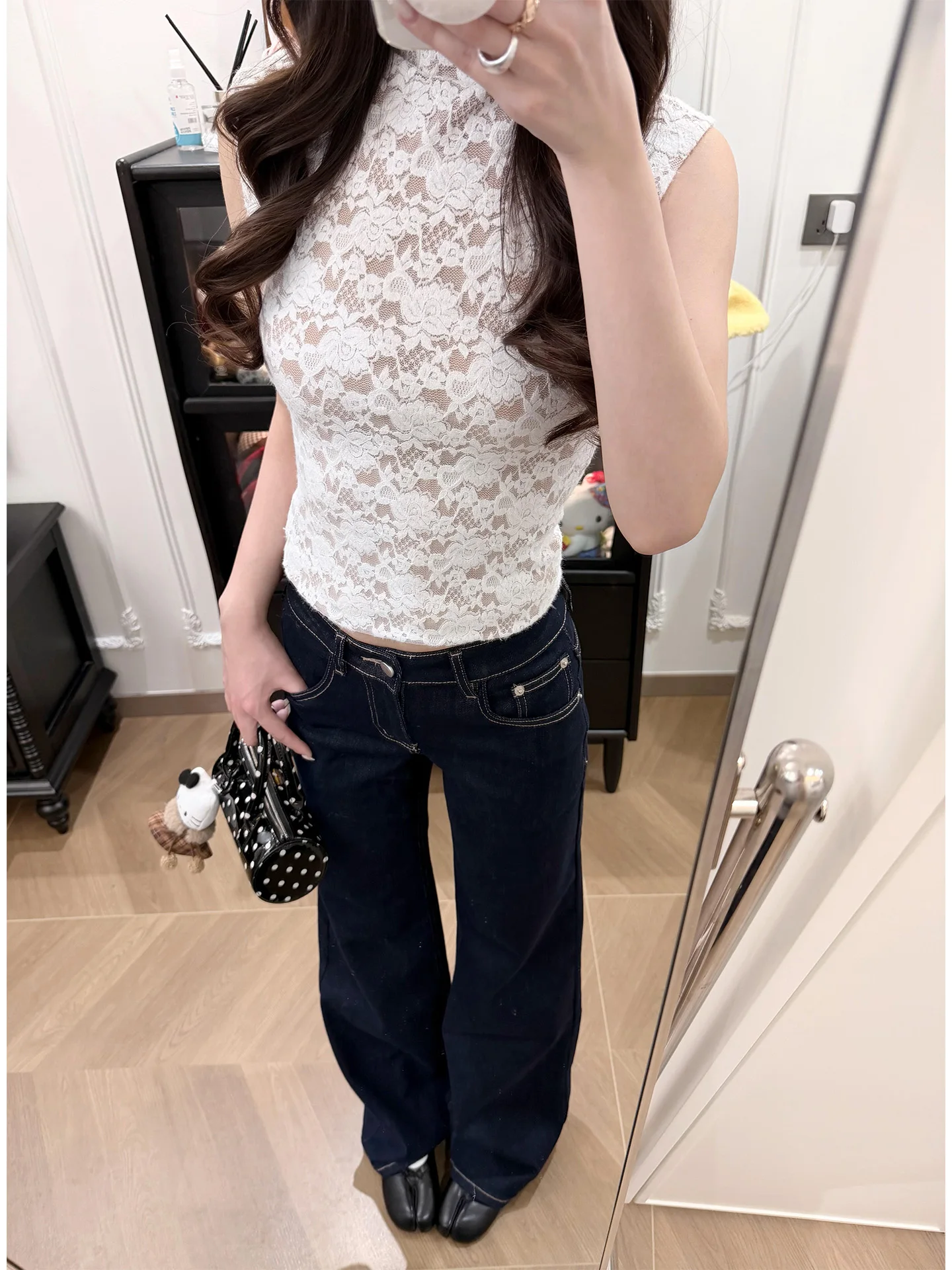 

Low Waist Wide Leg Jeans Women's Summer New Design Lazy Style Slimming Jeans American Washed Original Stone Color Casual Pants