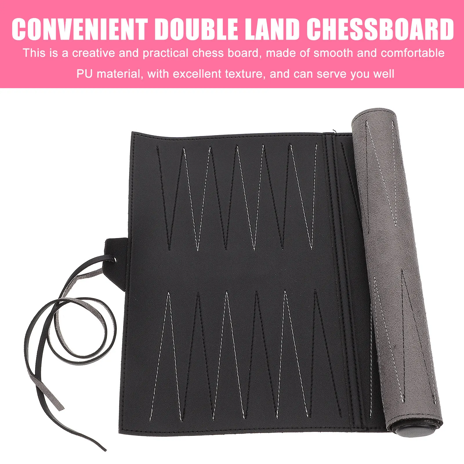 

Складная портативная шахматная доска из ПУ (1 шт.) для использования в помещении, на улице и в путешествиях, а также для игры в нарды.