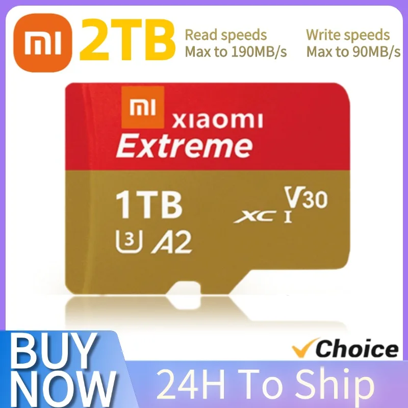 

Original Xiaomi 2TB Micro TF SD Card TF/SD Memory Card 128GB 256GB 512GB Mini Memory Card Class10 For Camera/Phone 2024 NEW