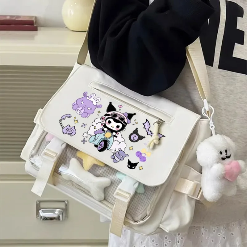 

Cute Sanrio Kuromi Cinnamoroll Anime Messenger Bag Large Capacity Crossbody Shoulder Bag for Girls Gift