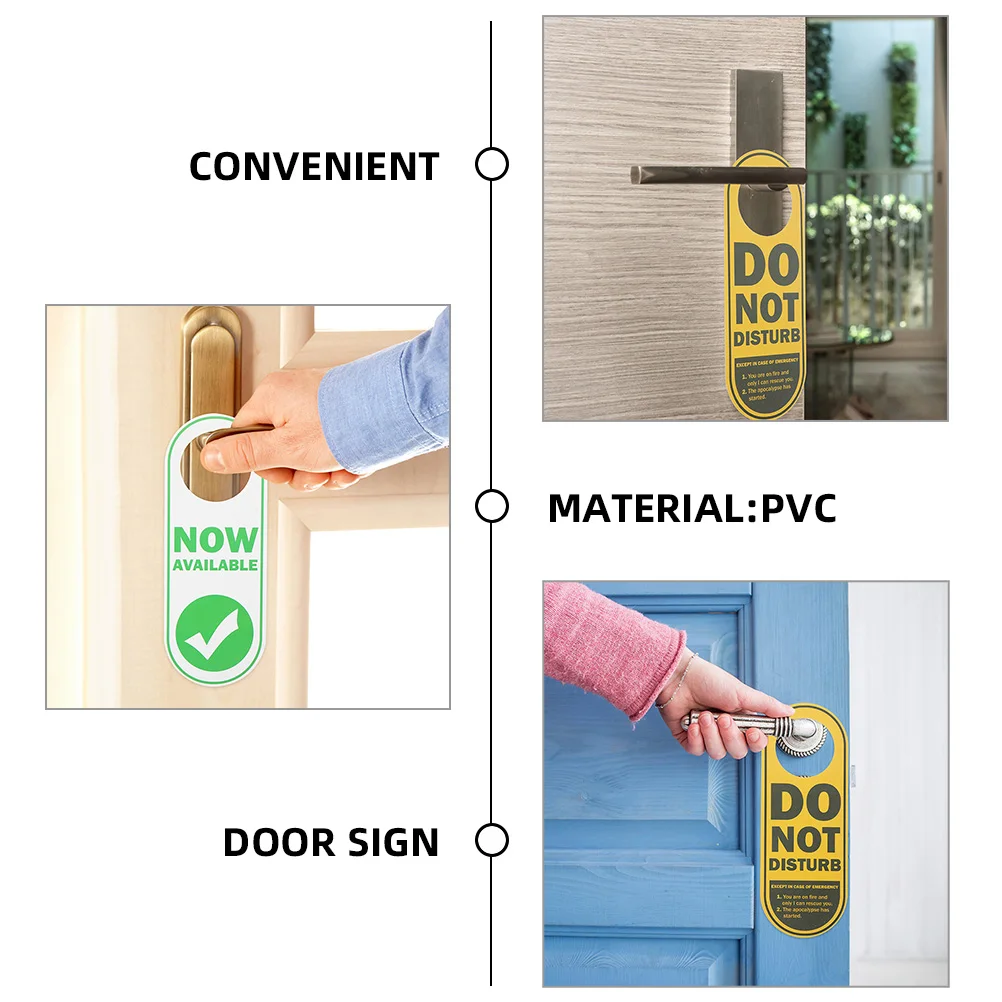 

2pcs Do Not Disturb Door Sign Double Sided English Prompt Board Office Hotel Club Decorative Hanging Sign Material Easy