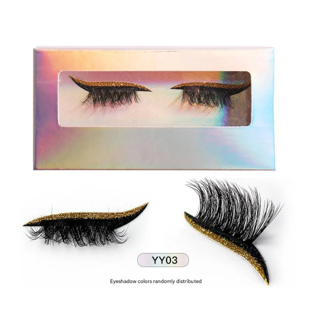 Self Adhesive Lazy Eye Shadow Eyelash Patch Eyeshadow Color Random Quick Makeup Eyeshadow Eyelash Stickers Reusable