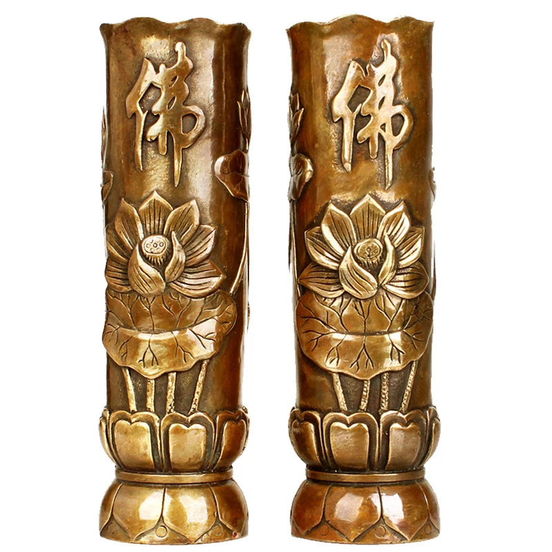 Brass holder, ornament, Buddhist temple supplies, incense tube for offering to Buddha, home decoration ince