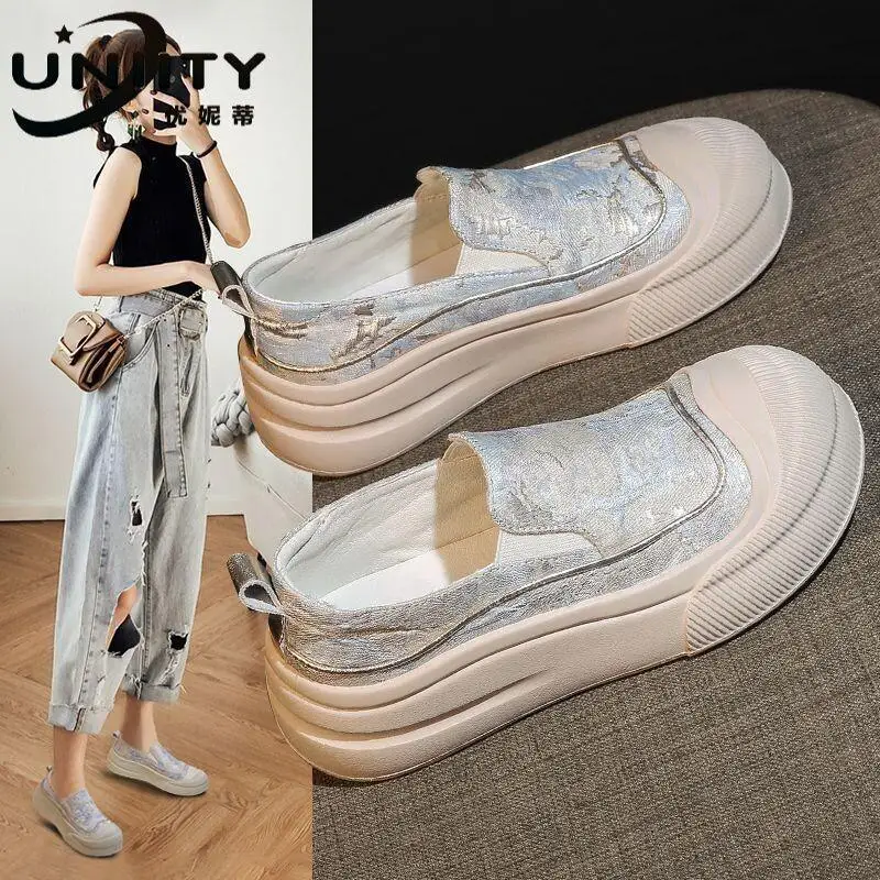 

Kawaii Casual Coat Set Fashion Children S Clothing Summer Thick Sole Canvas Shoes Women White New Chinese Style 2024 New Slip On