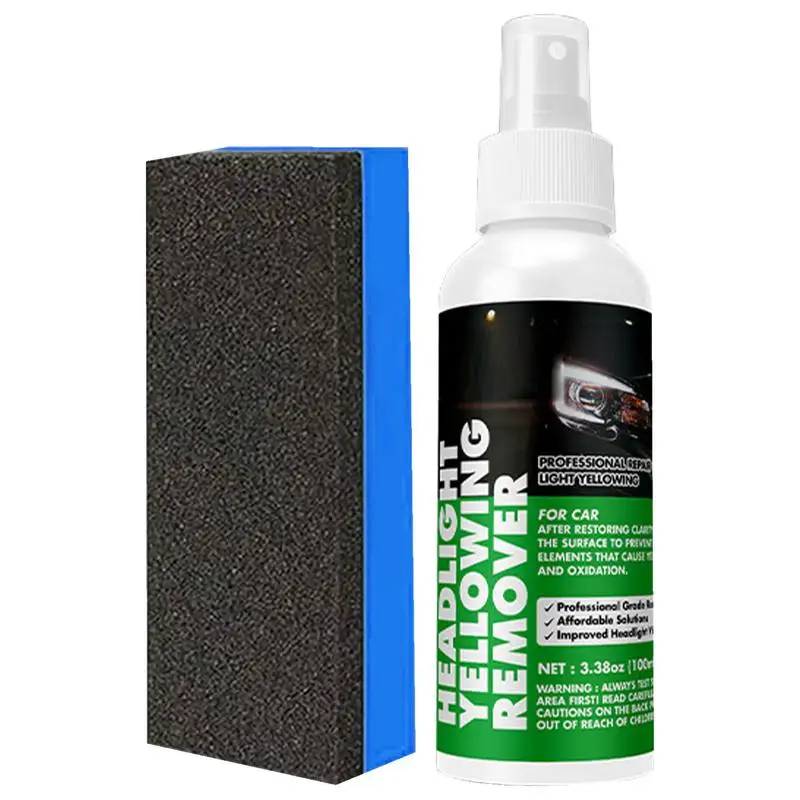 

Headlight Repair Agent 100ml Yellowed Headlight Repair Polish Fluid Car Headlight Restorer With Sponge For Oxidation Blur And