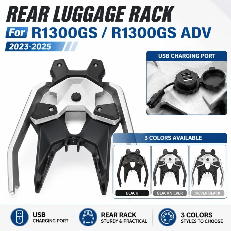 Motorcycle Rear Rack With USB Charging Port For R1300GS R1300GS ADV 2023 2024 2025 Rear Carrier