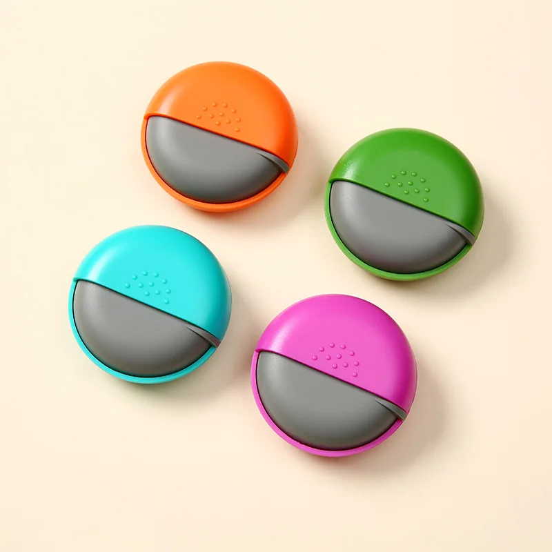 1pc Portable Travel Round Pill Box Mini Spin Pill Organizer Pills Box Spin Pills Organizer Tablet Container Medicine Boxex