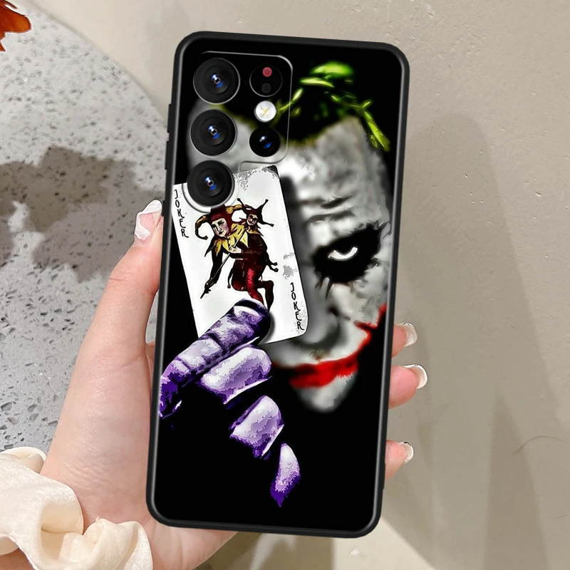 Happy Face Joker Phone Case For Samsung Galaxy S23 S22 S21 S20 FE S10 S10e S9 S8 Ultra Plus Lite Black Soft Cover