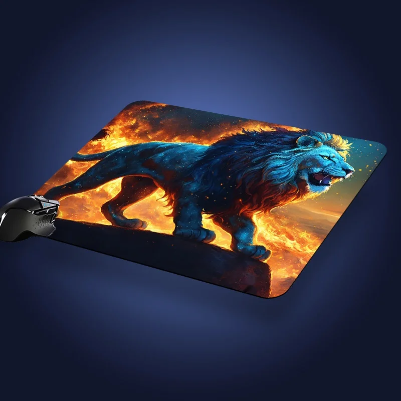 Mauspad aus Naturkautschuk, 43 Muster, 2 Größen, rutschfeste Schreibtischunterlage, Büro- und Gaming-Mauspad, Tier- und Flammendesign – Detail 15