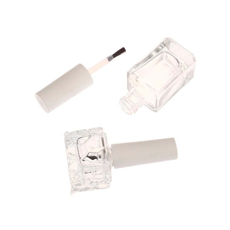 10/15ml 빈 투명 유리 네일 폴리시 병 뚜껑과 브러시 포함 화장품 용기 네일 유리 병 브러시 포함