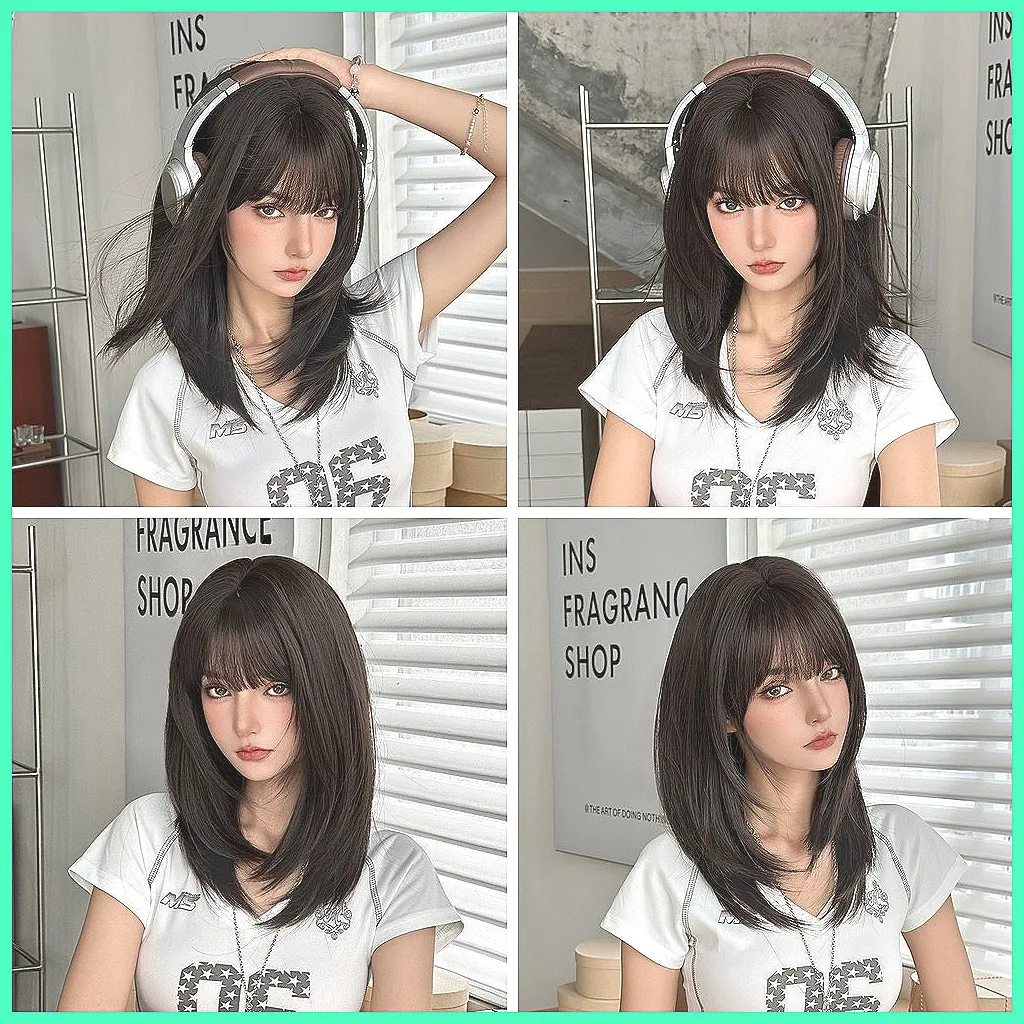 

Длинный прямой синтетический парик с многослойной полной основой, из термостойкого волокна, для женщин