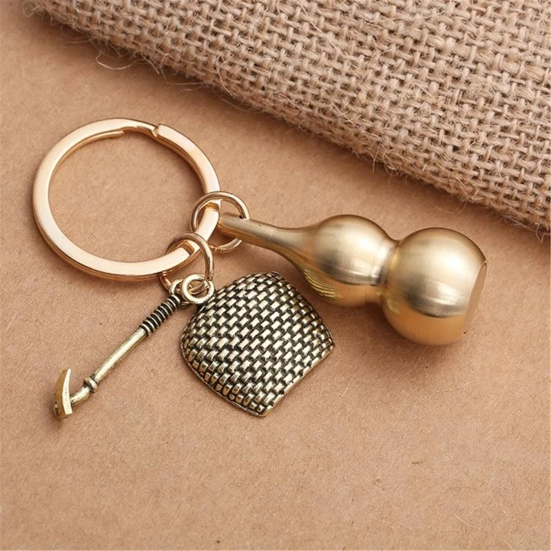 

5ASD Практический прочный латунный аксессуар для ключей Calabash для законодателей и традиционных любителей культуры Стильные