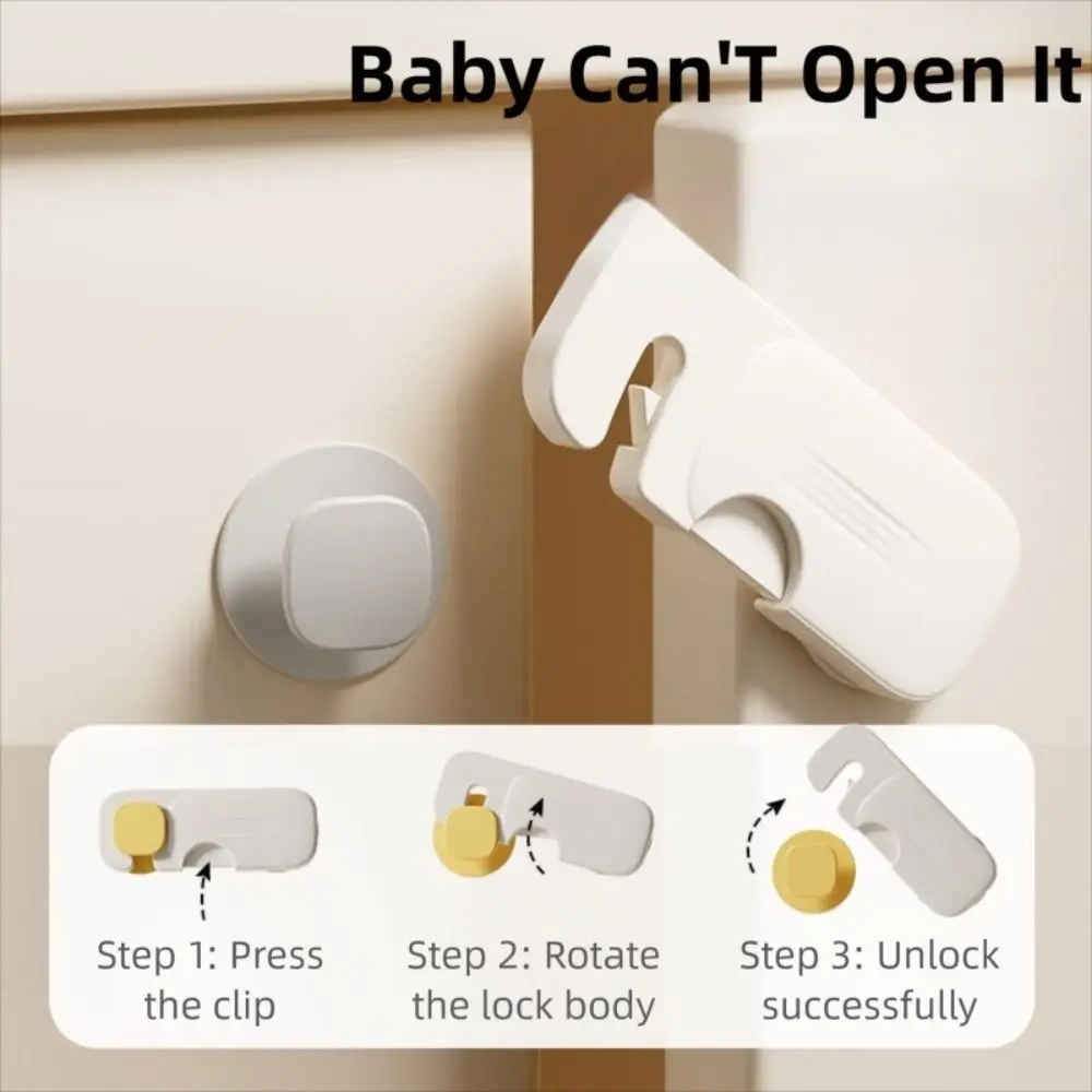 New Self Adhesive Unisex Proof Cabinet Locks Punch-free Anti-pinch Cabinet Lock Safty Door Latches for Drawers Oven Closet #3