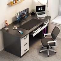 JIUYI Desktop Computer Desk with Drawers for Home Learning Writing and Office Furniture. Large Desktop Computer Desk