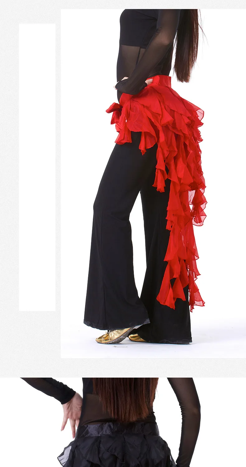 1PC frauen Bauchtanz Hüfte Schal Gürtel Rock Latin Dance Gürtel Neun Schwanz Fuchs Rock Leistung Quaste Welle rock – Detail 7