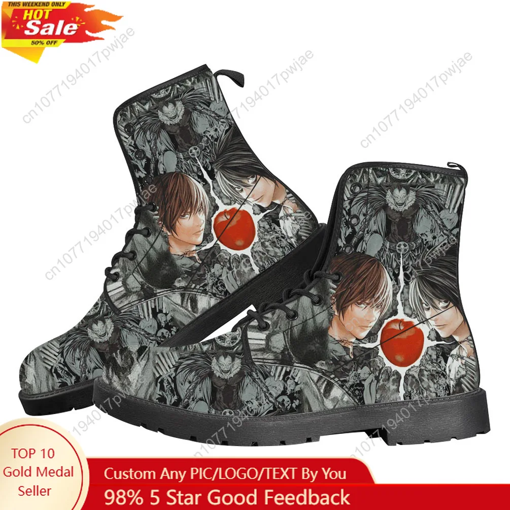 

Japan Anime DEATH NOTE Casual Boots Mens Womens Teenager Shoes Retro Street 3D water proof Boot Outdoor Customize Made Boots