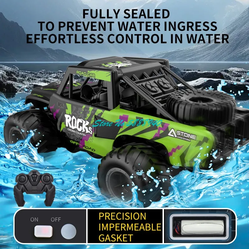 Water Land Amphibious 4WD Waterproof Toy Remote Control Car Toy 2.4G 4WD 360° Rotation Off-Road RC Car High Speed Truck Vehicle